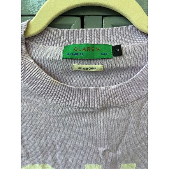 NWOT CLARE V. OUI COTTON SWEATER - LAVENDER, small $225 D12 - Picture 3 of 9
